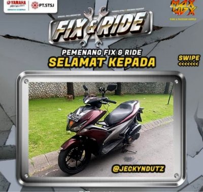 Ajang Modifikasi Gratis Fix &amp; Ride Aerox : PEMILIK AKUN INSTAGRAM @jeckyndutz, JADI PEMENANGNYA