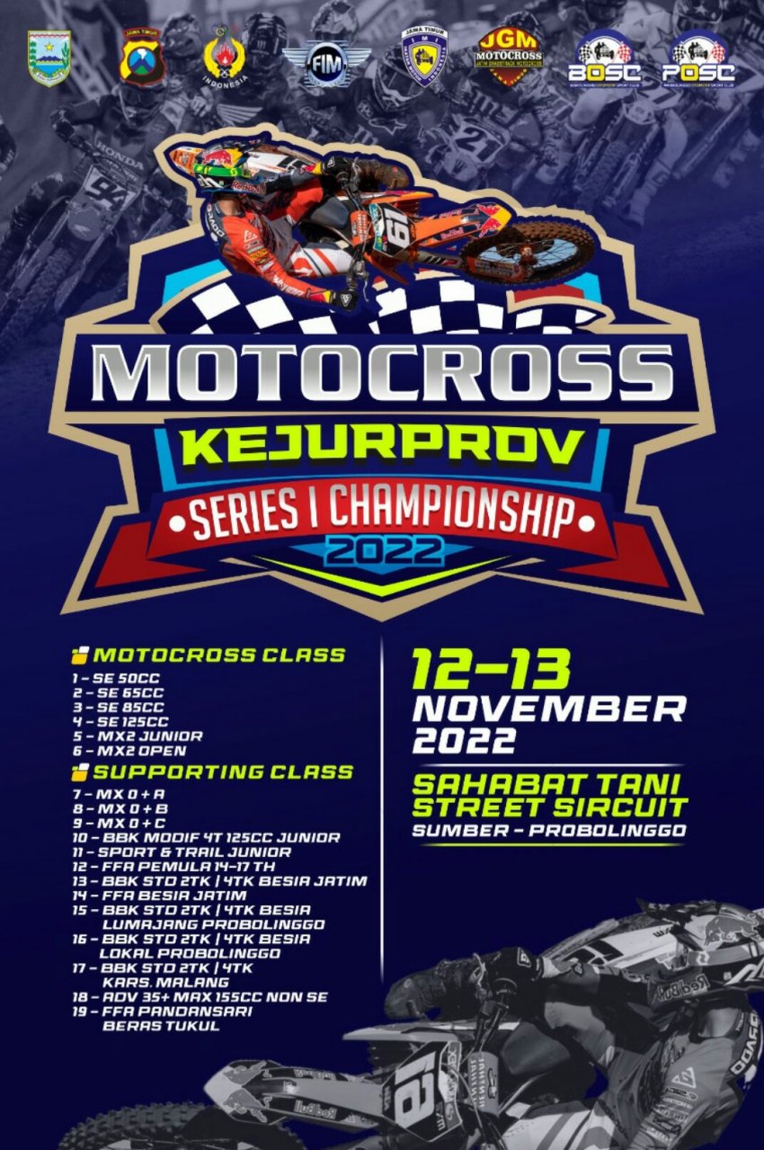 Preview - Motocross Kejurprov Series 1 Championship 2022, Probolinggo : PARTISIPASI DALAM PERCEPATAN SKILL CROSSER &amp; TRACKER ATAS TINGGINYA INTENSITAS JADWAL MOTOCROSS GRASSTRACK DI JATIM