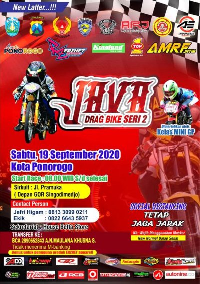 Preview - AMRF Java Drag Bike Openchampionship 2020, Seri 2 (19/9/2020) : PARTISIPASI MENSUKSESKAN SPORT TOURISM &amp; MENGGUGAH SEMANGAT BERTARUNG GACOAN FUEL INJECTION