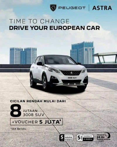 Astra Peugeot : TAWARKAN PROMO BUNGA 0% &amp; ANGSURAN Rp. 8 JUTAAN