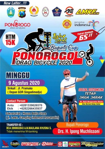 Bupati Cup Ponorogo Drag Bicycle 2020. Solusi bijak aktifitas di new normal, seiring dengan trend &amp; pertumbuhan penghobi bersepeda yang terus meningkat.