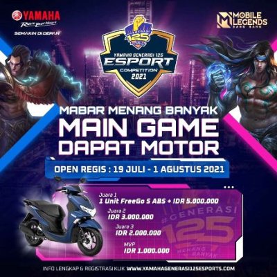 Mabar Bisa Dapat Motor di Yamaha Generasi125 E-sport Competition !