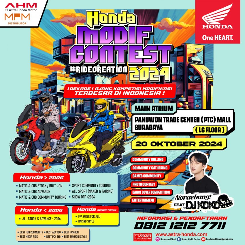 Simak Jadwalnya ! Hajatan Modifikasi Terbesar Tanah Air Honda Modif Contest Hadir di Surabaya