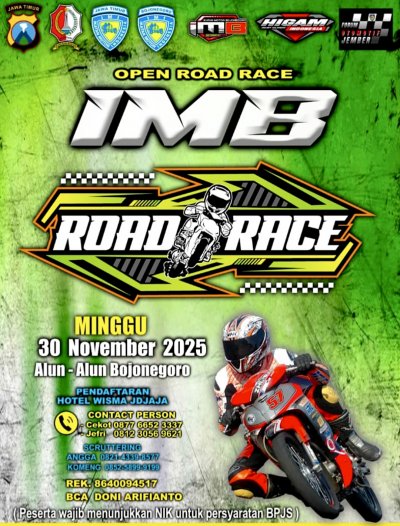 Preview - IMB Road Race Championship 2025, Bojonegoro : AJANG RIDER TEBAR PESONA, JELANG AKHIR MUSIM KOMPETISI ROAD RACE 2025