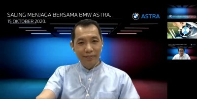 Fredy Hanjaja CEO BMW Astra. Luncurkan standar layanan terbaru dalam siaran langsung, secara daring bersama jaringan dealer BMW Astra &amp; rekan media.