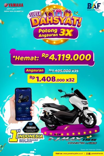 PT. Surya Timur Sakti Jatim : BELI ALL NEW NMAX CONNECTED-ABS DI YAMAHA JATIM, LEBIH HEMAT RP. 4,1 JUTA