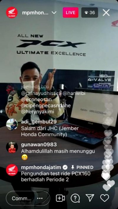 Konsumen Setia Honda Asal Magetan Menangkan Undian Hadiah 1 unit Honda PCX160 pada Program  PCX Testride Berhadiah