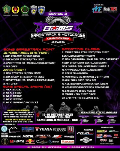 BOMS Grasstrack Motocross Championship 2025, Jembrana : MOTOR PENGGERAK GAIRAH OTOMOTIF PULAU DEWATA !
