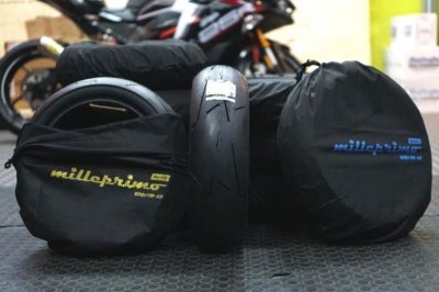 Tire Bag - By Milleprimo ADX. Terobosan inovatif di dunia otomotif roda dua, sebuah kemasan ban terbaru tampil fresh.