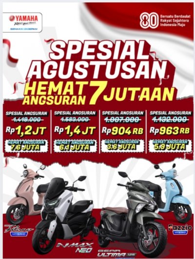 Yamaha STSJ : TAWARKAN PROMO SPESIAL AGUSTUSAN, HEMAT HINGGA RP. 7 JUTAAN
