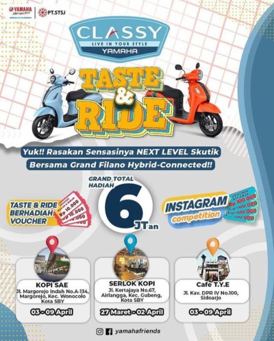 YAMAHA STSJ GELAR CLASSY TASTE &amp; RIDE, HADIR DI CAFÉ HITS DAN KEKINIAN