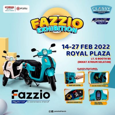 Yamaha Fazzio Blue Core - Hybrid : MENYAPA MILENIAL DI ROYAL PLAZA SURABAYA