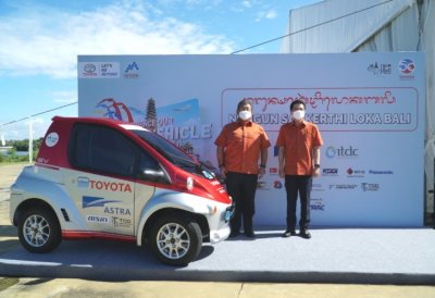 Sesi Peluncuran Toyota EV Smart Mobility Project di Nusa Dua, Bali.