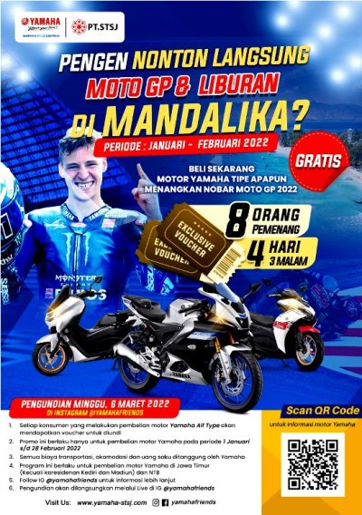 Yamaha STSJ : MAU NONTON LANGSUNG MOTO GP &amp; LIBURAN DI MANDALIKA ?