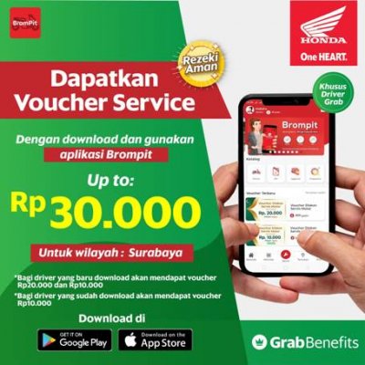 MPM Honda Jatim Sediakan 1000 Voucher Service Bagi Mitra Grab Pengguna Motor Honda