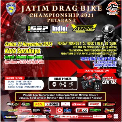 Preview - Jatim Drag Bike 201 Openchampionship 2021, Surabaya :  BAKAR SEMANGAT PELAKU DRAG BIKE UMBAR GENGSI DI MASA USAI PANDEMI