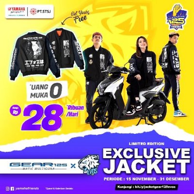 BELI YAMAHA GEAR 125 BONUS JAKET EXCLUSIVE EVOS