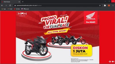 Pameran Virtual Honda. Solusi bijak mengenalkan varian baru Honda kepada konsumen setia di masa pandemi.