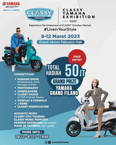 YAMAHA STSJ HADIRKAN CLASSY EXHIBITION, SIAPKAN HADIAH PULUHAN JUTA HINGGA GRAND PRIZE 1 UNIT FILANO