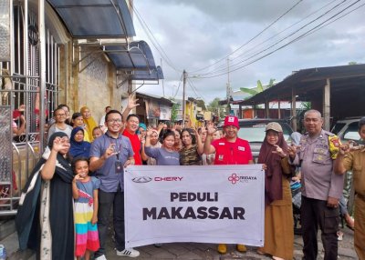 Chery Ulurkan Bantuan untuk Korban Banjir Bandang di Makassar