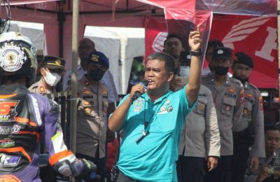 Kapolres Kejurprov Night Road Race Banyuwangi 2022 : ADA RACING SCHOOL GRATIS, SOSIALISASI SIMULASI TATA CARA START YANG BENAR