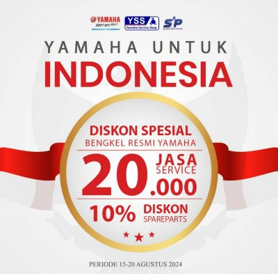 Merdeka ! Nikmati diskon service dan sparepart dari Yamaha STSJ untuk Menyambut Kemerdekaan Ke-79