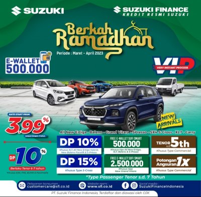 HADIR KEMBALI UNTUK MERAYAKAN RAMADAN, SUZUKI FINANCE INDONESIA BERIKAN PROMO BERTAJUK &ldquo;BERKAH RAMADAN&rdquo;