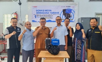 YIMM & Yamaha STSJ Donasikan Mesin Serbaguna untuk SMK Binaan di Surabaya