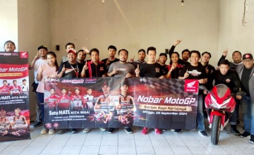 Dukung Pebalap Indonesia di GP Indonesia, Honda Community Jatim Nobar Moto GP Mandalika